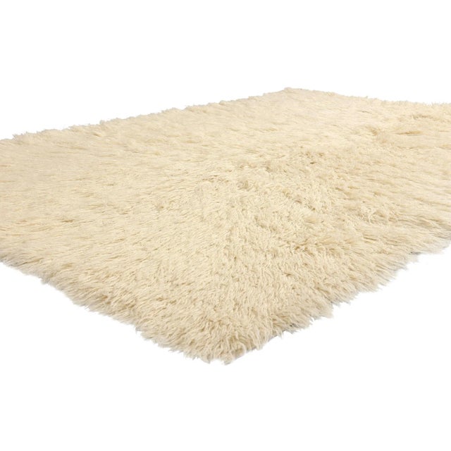 53945 Vintage Greek Natural Flokati Rug, 05'01 x 06'06. The Whispered Ivory: A Vintage Greek Flokati Masterpiece of...
