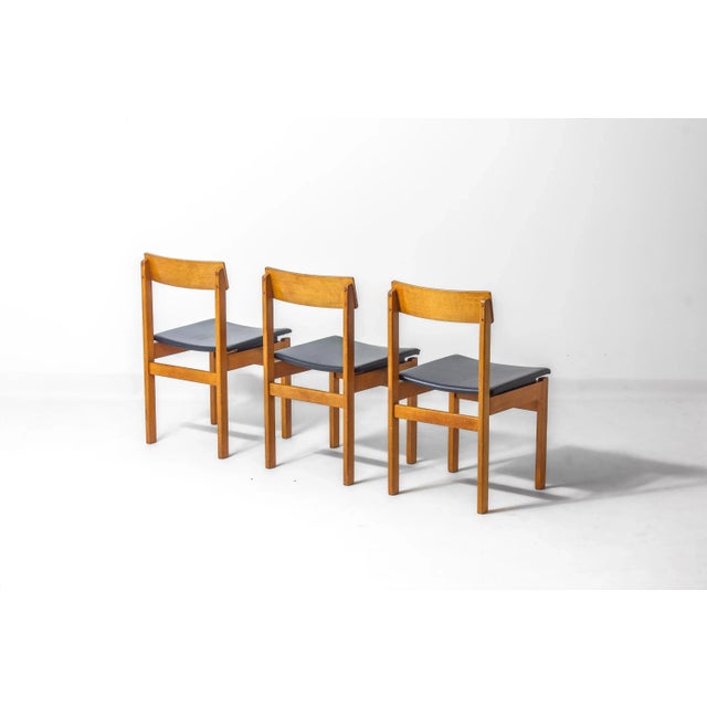 Wood Abstracta Dining Chairs in Beech by Jos de Mey for Van den Berghe-Pauvers, Belgium, 1960s, Set of 6 For Sale - Image 7 of 14