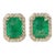 Solid 14k Gold, 2.1ct Zambian Emerald Earrings With Earth-Mined Diamonds Halo For Sale