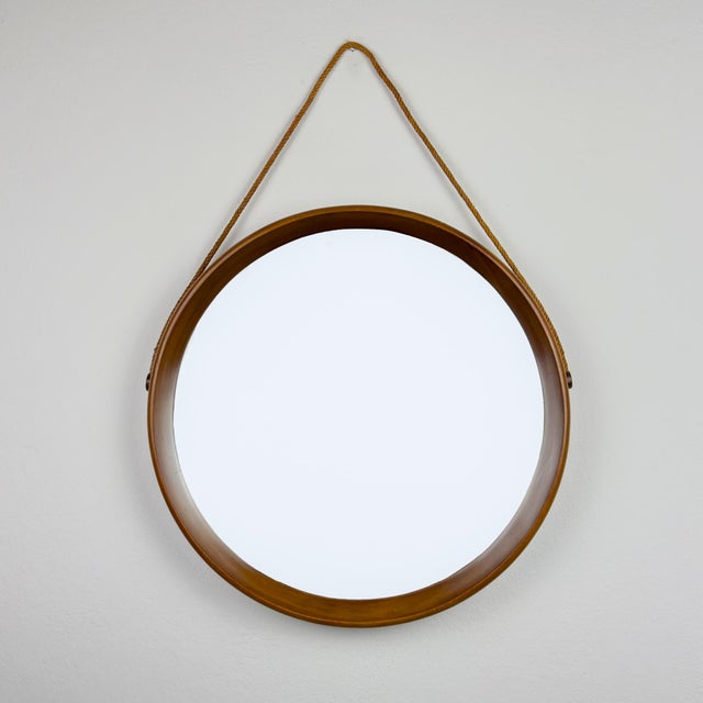 Mid-Century Wall Mirror in Teak, Italy, 1960s For Sale - Image 12 of 12