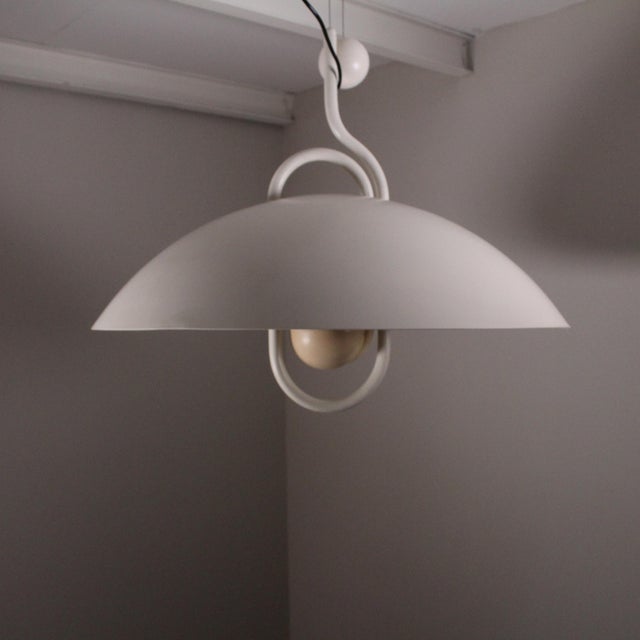 Moon Dome Metal Pendant Lamp by Elio Martinelli for Martinelli Luce, 1980s, in Very Good conditions. Designed 1960 to 1969...