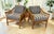 A pair of vintage McGuire organic modern lounge chairs. Designed by Elinor McGuire in the 1950s, these classic handcrafted...