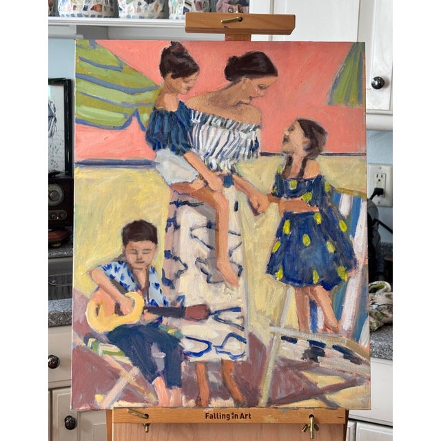 This painting began as a study of the quiet connection between a mother and her children. I was thinking a lot about the...