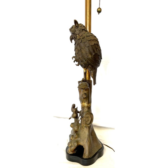 1960s Mid Century Modern Bronze Owl Lamp by Marbro Lamp Co. For Sale - Image 10 of 17