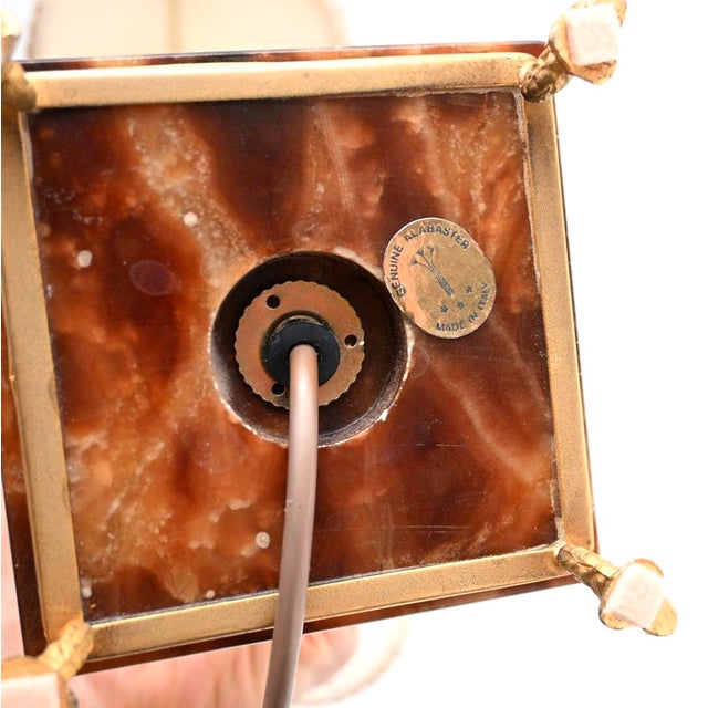 Antique Italian Alabaster Table Lamps, 1950s, Set of 2 For Sale - Image 10 of 11