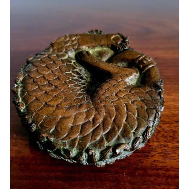Meiji Bronze The Sleeping Dragon Paperweight For Sale - Image 3 of 5