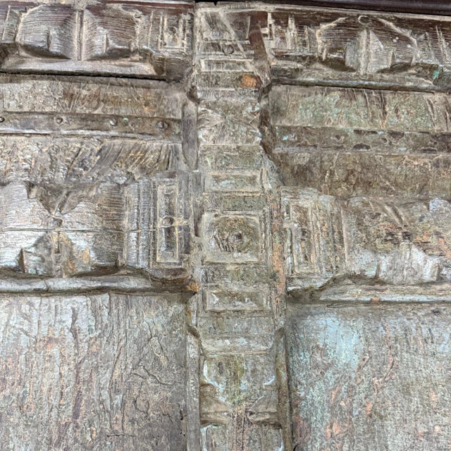 1960s 1960s Rustic Brown Solid Wood Repurposed Antique Door Coffee Table For Sale - Image 5 of 6