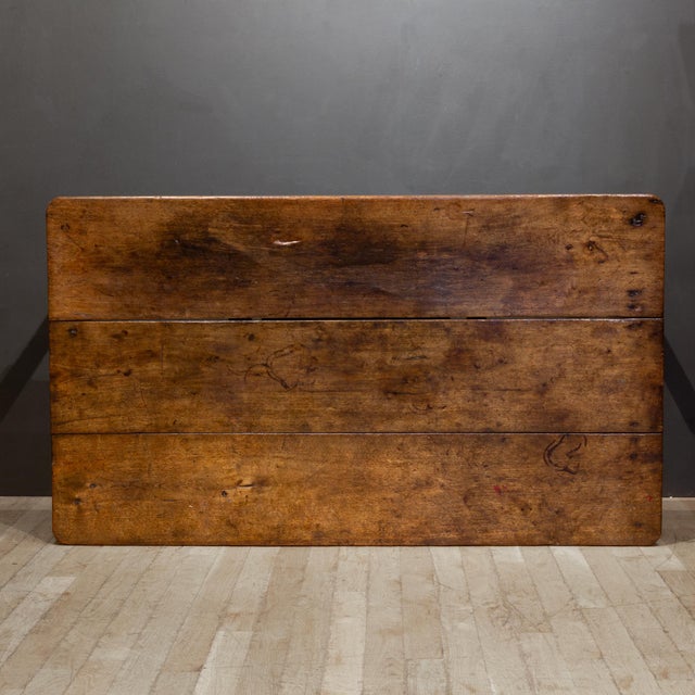 19th C. Rustic Farmhouse Dining Table With Large Drawer c.1820-1880 For Sale - Image 10 of 10