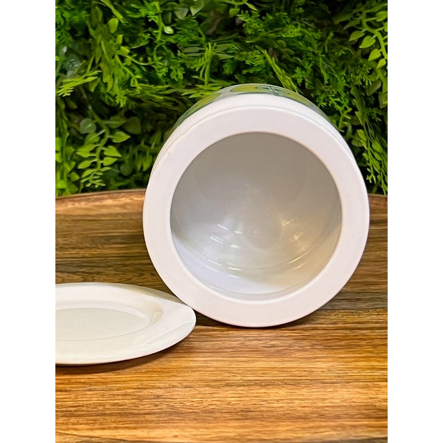 Mid-Century Modern Vintage Arabia Pomona Jar With Green Apples For Sale - Image 3 of 5