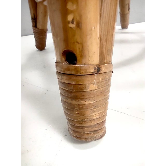 Vintage Round Bamboo Stools by Tito Agnoli, 1960s, Set of 2 For Sale - Image 13 of 14