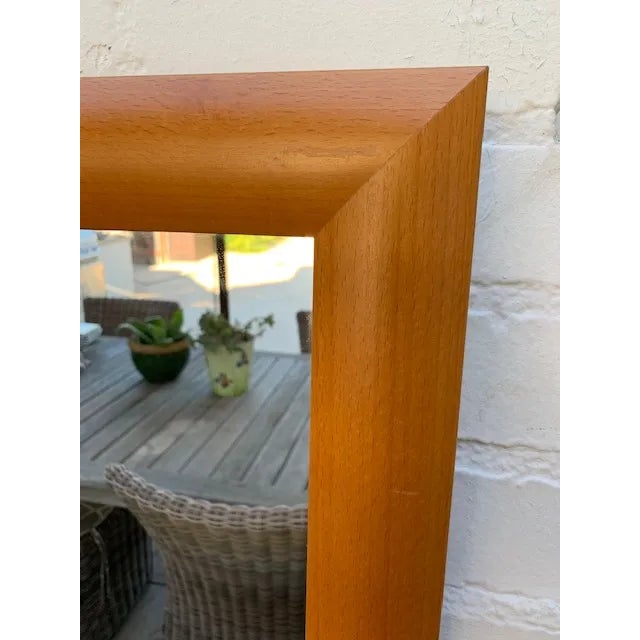 Wood Vintage Artisan Mid 20th Century Wood Framed Wall Mirror For Sale - Image 7 of 8