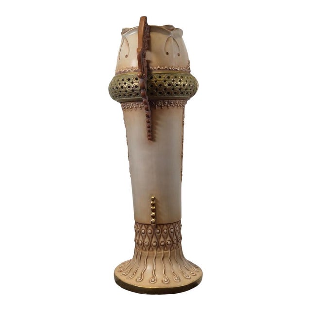 An impressive large-scale Austrian “Amphora” pottery vase from Turn-Teplitz, Bohemia, dating to circa 1895–1910. This...