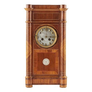 Antique French Wooden Chiming Mantel Clock, Circa 1900 For Sale