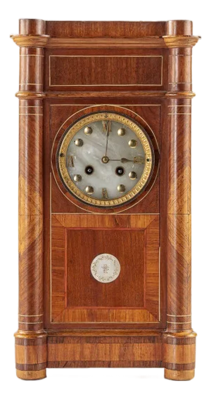 Antique French Wooden Chiming Mantel Clock, Circa 1900
