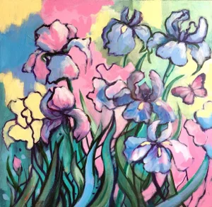 Contemporary Abstract Floral Original Painting by Valeriya Serova