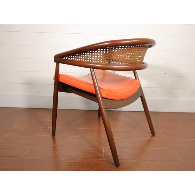 Vintage James Mont King Cole Style Bentwood Cane Arm Chair Mid Century Modern Retro 60's 70's Beech Wood For Sale - Image 9 of 11