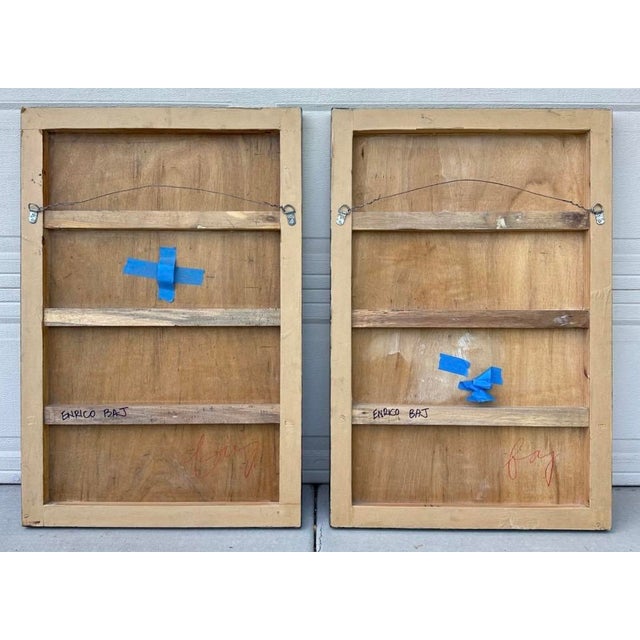 Pair Mid-Century Picasso-Style Carved & Gilded Wood Panels Attributed to Enrico Baj For Sale - Image 16 of 18