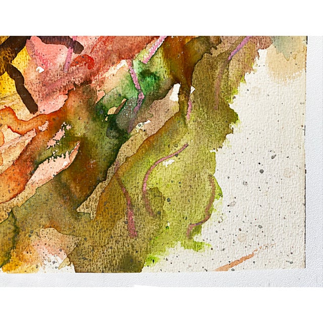 Abstract Warren Fischer Abstract Watercolor Painting on Paper For Sale - Image 3 of 5