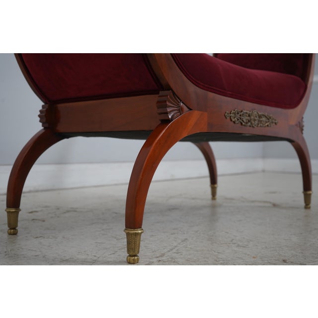 John Widdicomb Mahogany French Empire Bench Recamier For Sale - Image 12 of 14