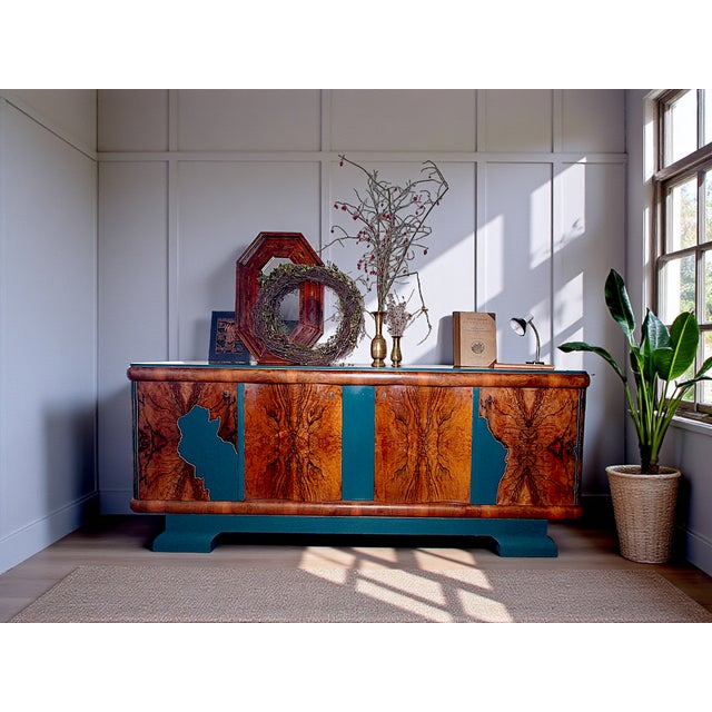 Vintage Art Deco Sideboard in Burl Wood, Germany, 1940 For Sale - Image 6 of 6