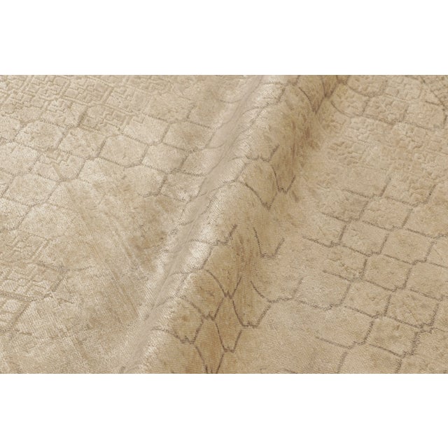 Textile Rug & Kilim's Modern Classic Rug in Beige and Ecru Geometric Abstract Pattern For Sale - Image 7 of 8