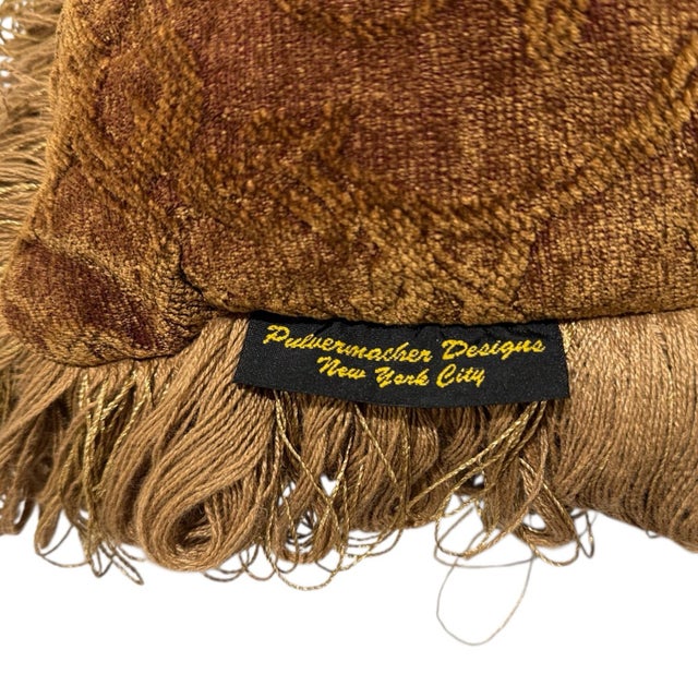 Three Pulvermacher Designs New York City Decorative Pillow With Fringe Set For Sale - Image 11 of 12