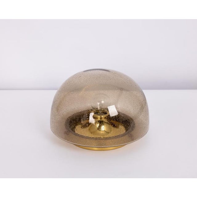 Mid-Century Modern Flush Mount in Smoked Glass from Limburg, Germany, 1970s For Sale - Image 3 of 15