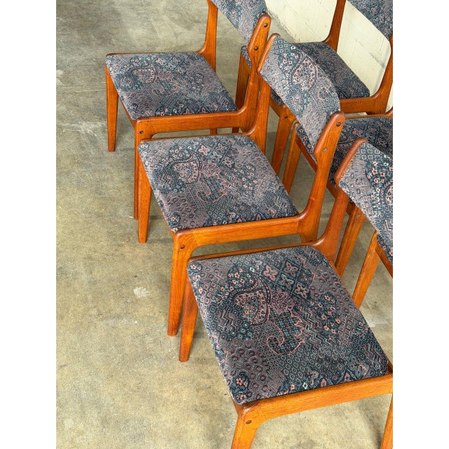 1960s Teak Dining Chairs in Style of Erik Buch Mid Century Modern Seating Set of 6 Denmark 1960s For Sale - Image 5 of 10