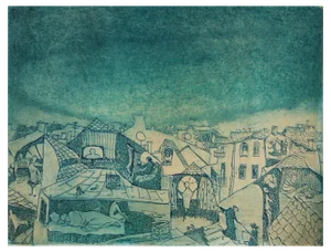 Jekaterina Gryazeva, Night City, 2000s, Etching