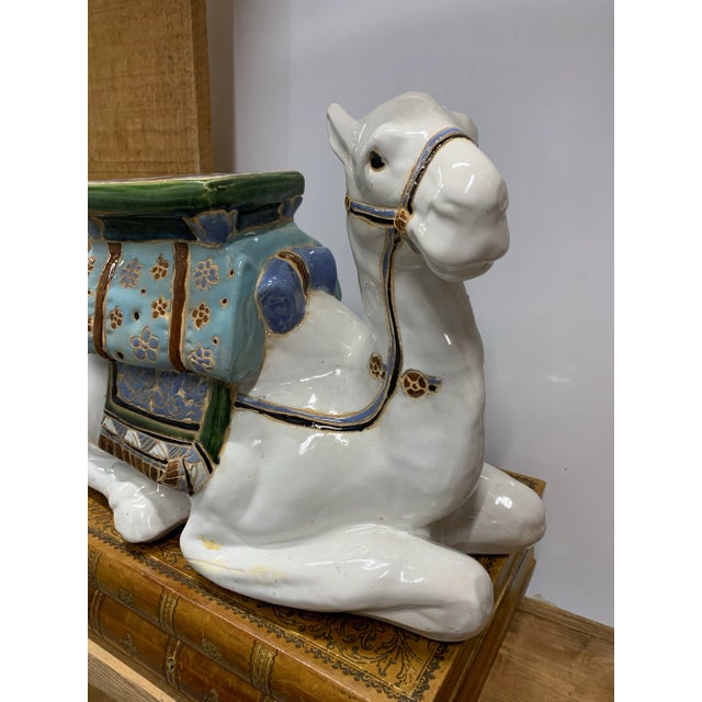 Vintage 1960’s Glazed Ceramic Camel Plant Stand