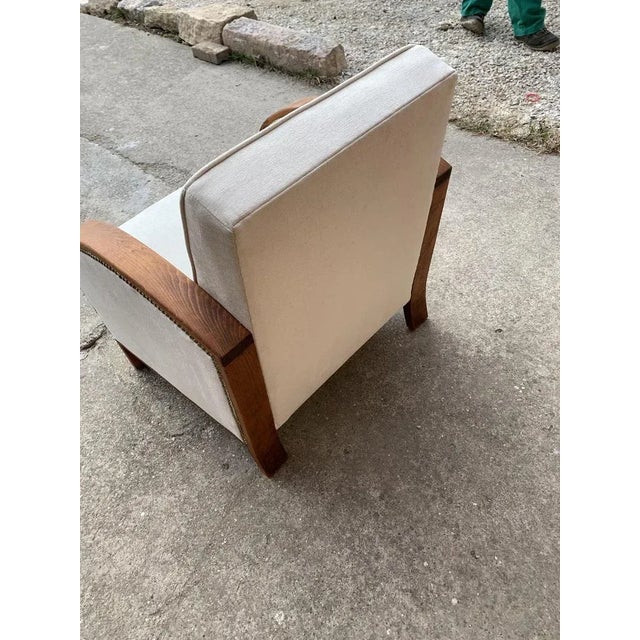 Art Deco Beige Lounge Chair, 1920s For Sale - Image 3 of 9