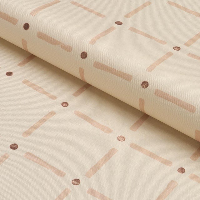 Contemporary SAMPLE - Schumacher X Caroline Z Hurley Drifting Grid Fabric In Petal For Sale - Image 3 of 3
