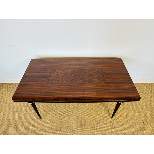 Art Deco Dining Table in Macassar Ebony and Marquetry, France, 1940s For Sale - Image 4 of 18