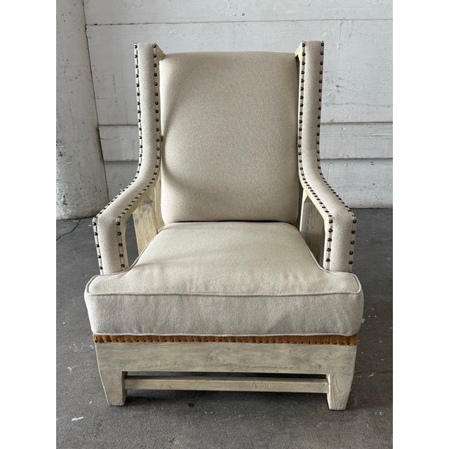 Design Plus Gallery presents the Schafer Linen Armchair from Uttermost. Bench-made from solid mahogany hardwood, the chair...