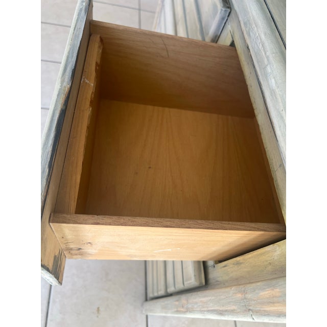 Wood White Wash Distressed Buffet Cabinet For Sale - Image 7 of 12