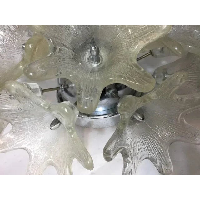 Circa 1968 Venini Esprit Series Style Murano Sconces or Flush Mounts - a Pair For Sale - Image 4 of 5