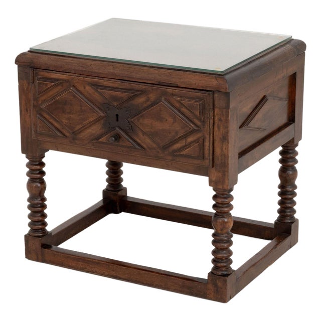 Spanish Baroque Style Walnut Side Table, 19th Century For Sale