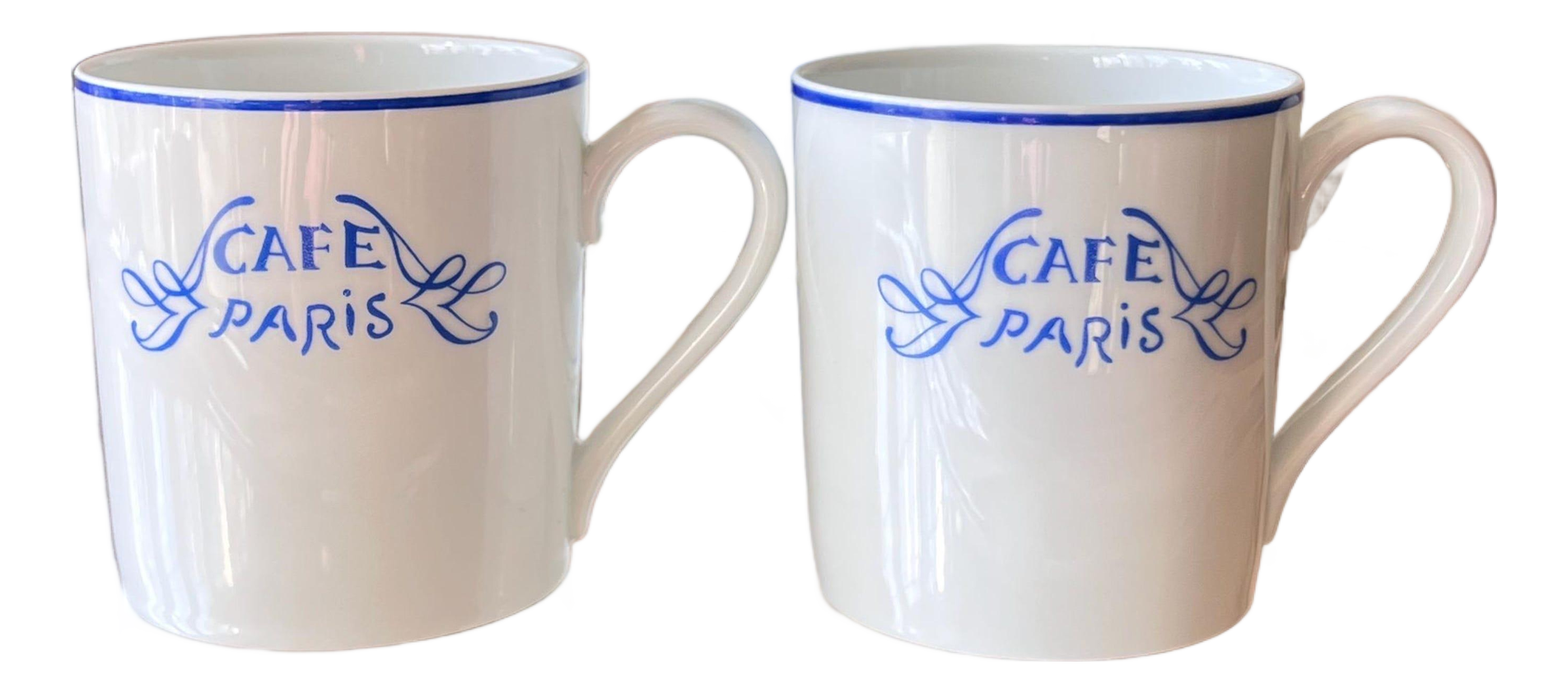 1980s Pair of Bernardaud Limoges coffee mugs in the 