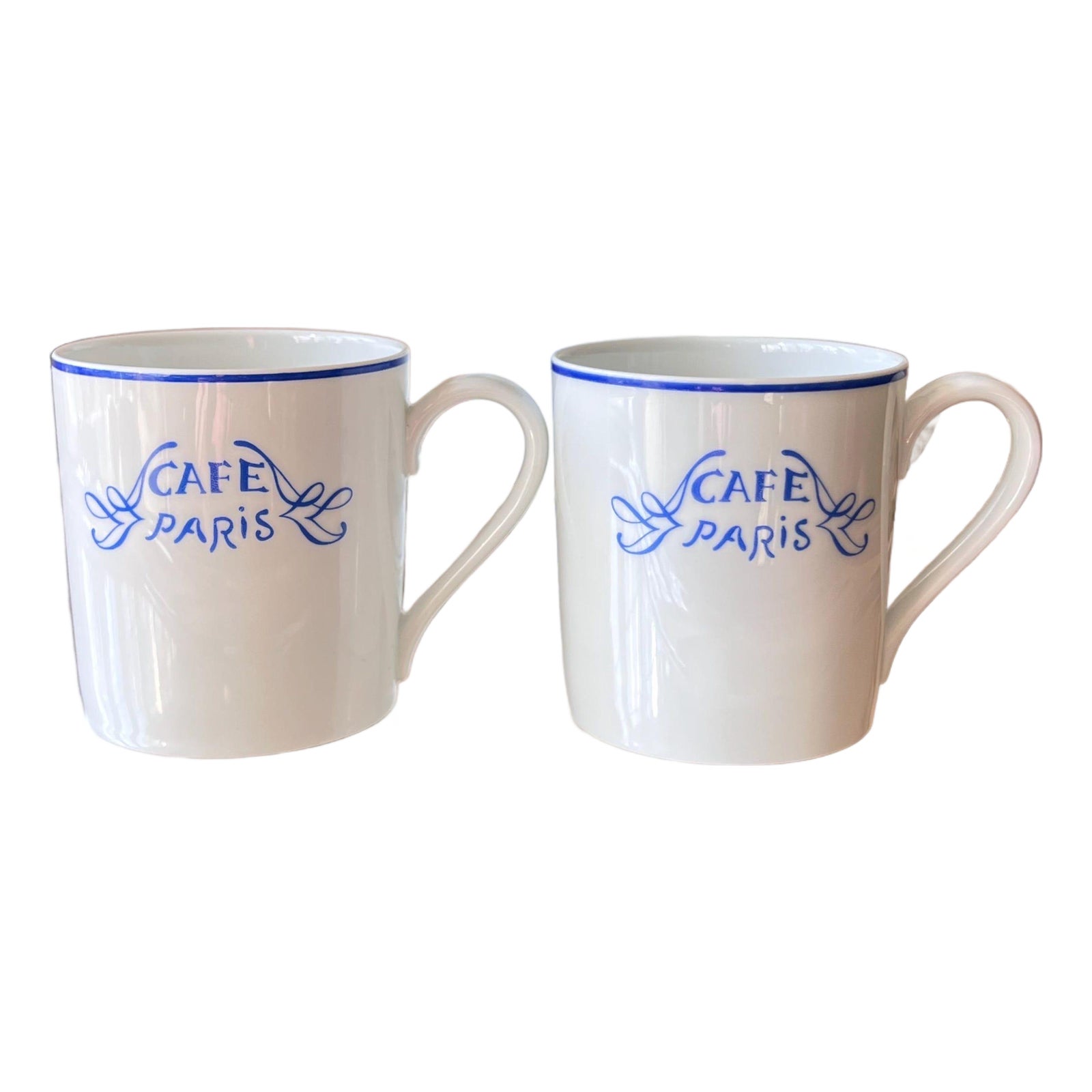 1980s Pair of Bernardaud Limoges coffee mugs in the 