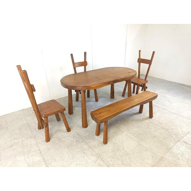 Vintage Brutalist Dining Set, 1960s, Set of 5 For Sale - Image 8 of 11