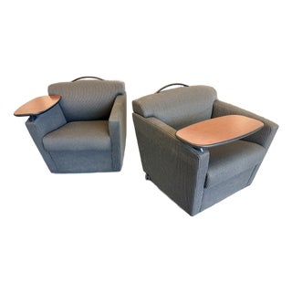 Brayton International Club Chairs With Tray - A Pair For Sale
