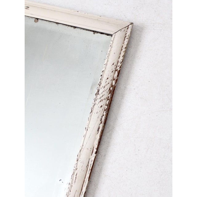 Wood Antique Beveled Glass Mirror With Painted Wood Frame For Sale - Image 7 of 7