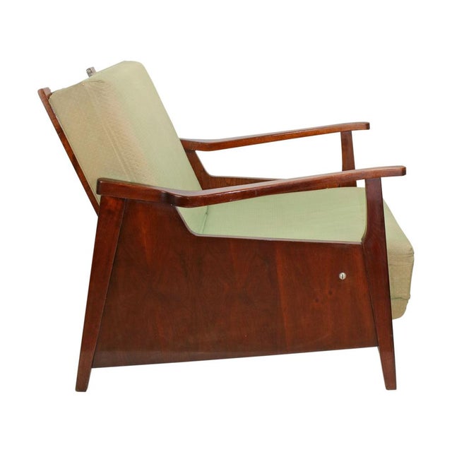 Wood Vintage Convertible Armchair, 1952 For Sale - Image 7 of 8