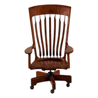 Jim Hammer Walnut High Back Desk Chair, 1970 For Sale