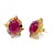Bochic “Capri” Vintage Ruby & Multi Pastel Tourmaline Earrings Set In 18K Gold & For Sale - Image 9 of 11