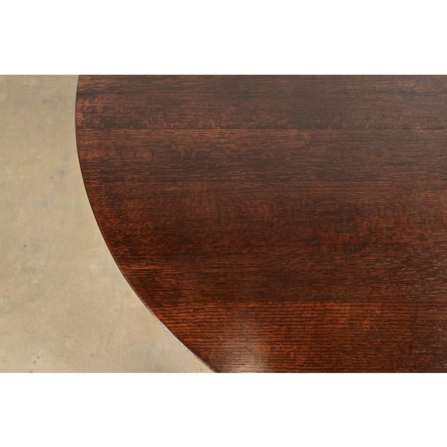Early Gustav Stickley Antique Mission Oak Arts & Crafts Round Dining Table, Circa 1901 For Sale In South Bend - Image 6 of 9