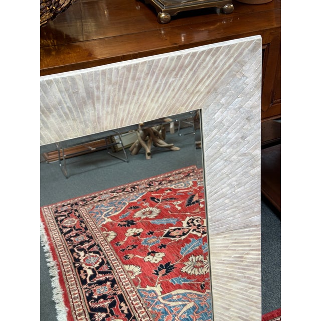 Early 21st Century Pottery Barn Capiz Rectangular Wall Mirror For Sale - Image 5 of 12