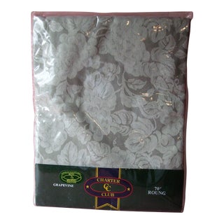 1995 Cowie & Company Ltd. Charter Club Grapevine Round Tablecloth For Sale
