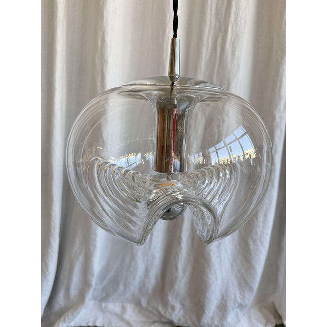 Space Age Glass Futura Biomorphic Pendant Light by Koch & Lowy for Peill & Putzler, Germany, 1970s For Sale - Image 9 of 15