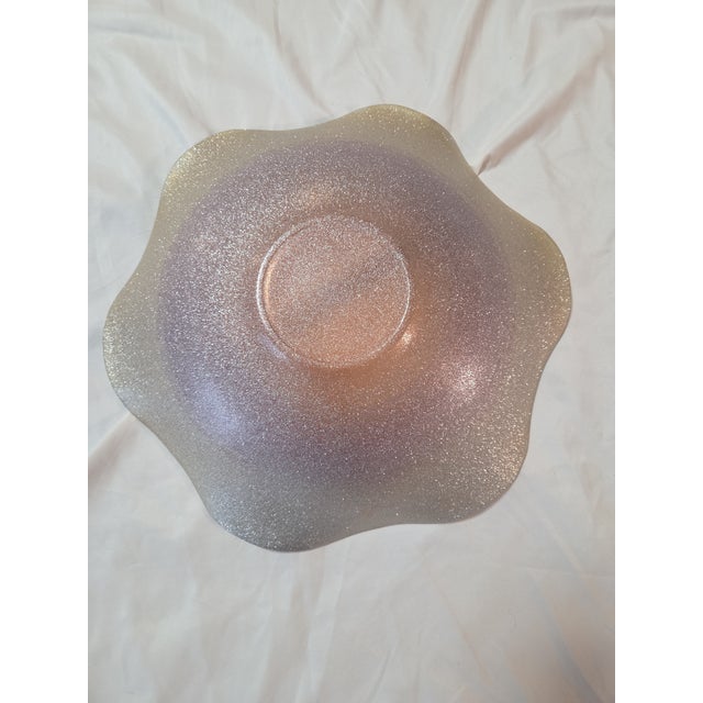 Italian Late 20th Century Italian Hand-Decorated Glass Platter by Ll Quadrifoglio For Sale - Image 3 of 3